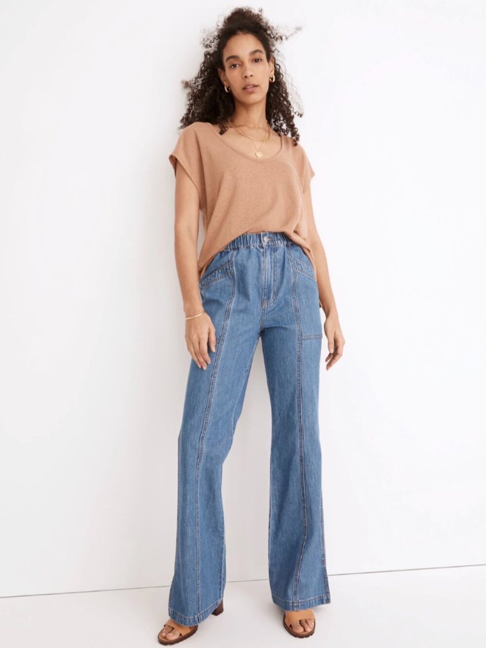 Madewell Denim Pull-On Loose Flare Pants